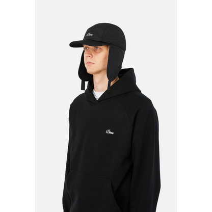 Dime Cursive Earflap Cap  Black