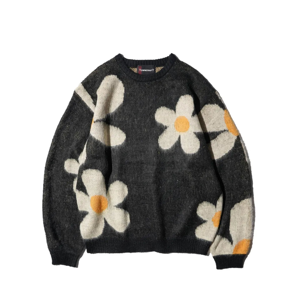TOWNCRAFT  shaggy vintage pattern crew