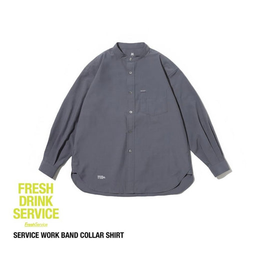 FRESH DRINK SERVICE "SERVICE WORK BAND COLLAR SHIRT"