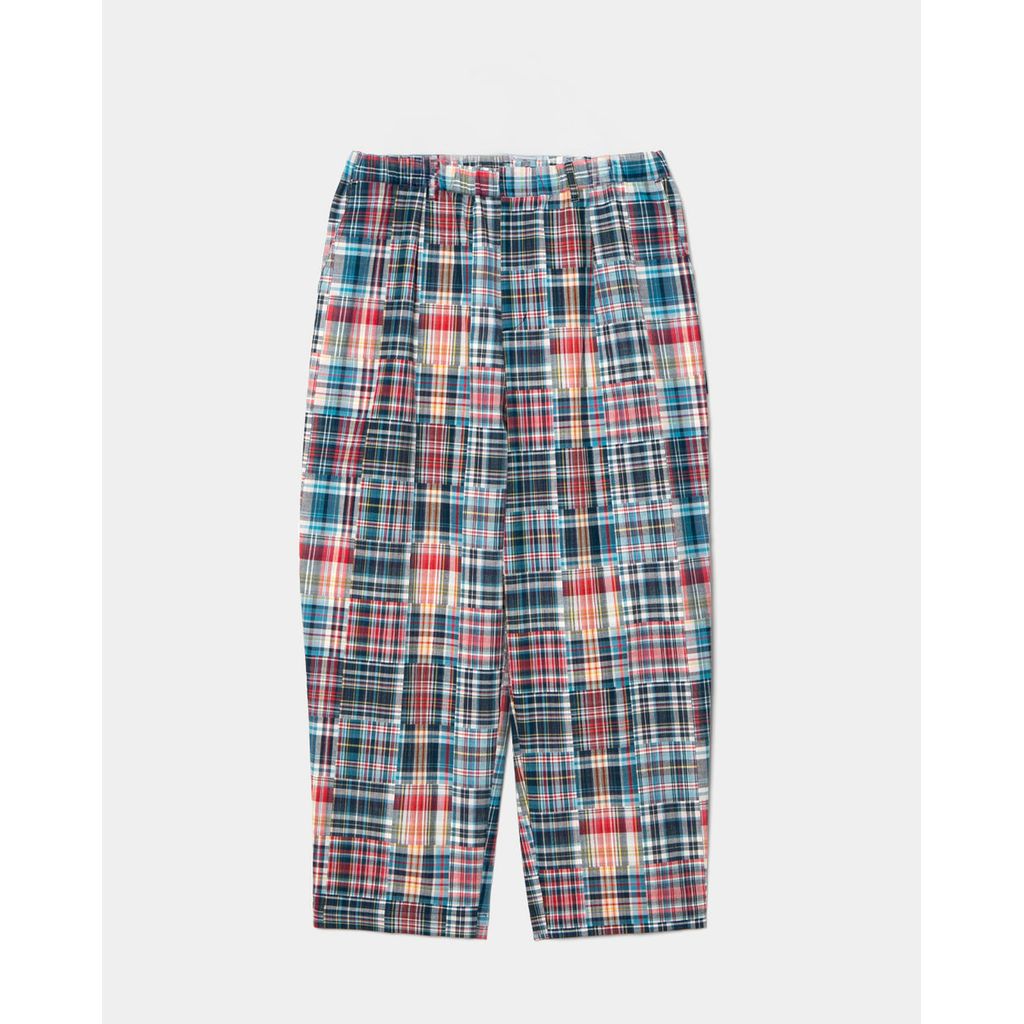 APPLEBUM PATCHWORK MADRAS WIDE PANTS