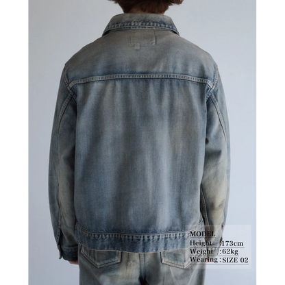 ANACHRONORM  DAMAGED DENIM JACKET LIGHT INDIGO