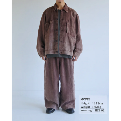 ANACHRONORM  FADED SULFUR DYED LINEN UTILITY JACKET