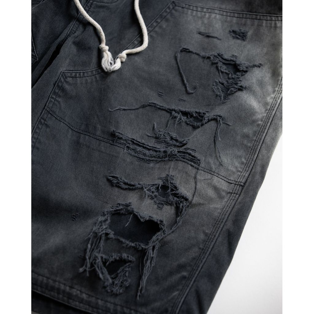 ANACHRONORM DOUBLE KNEE DAMAGED PAINTER SHORT PANTS