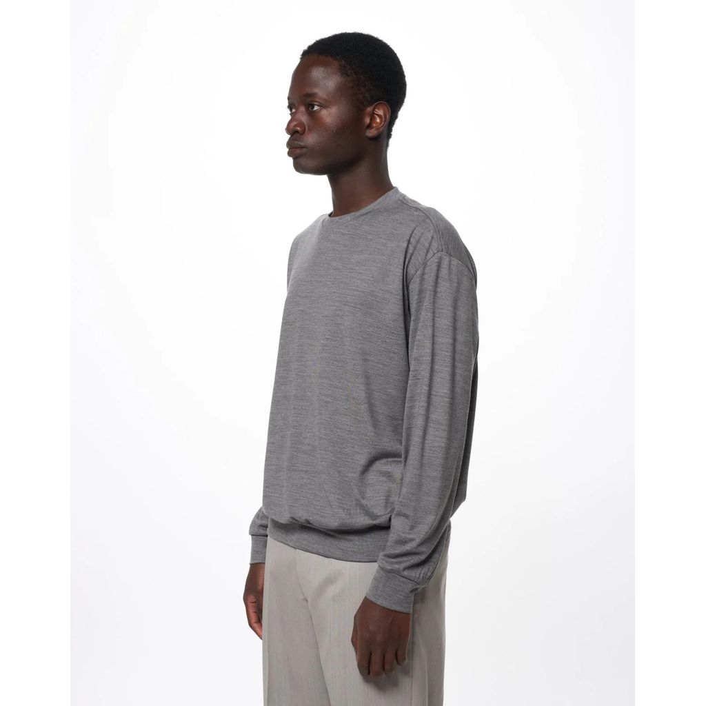 marka  Super 100s Washable Wool Jersey / Crew Neck L/S Tee