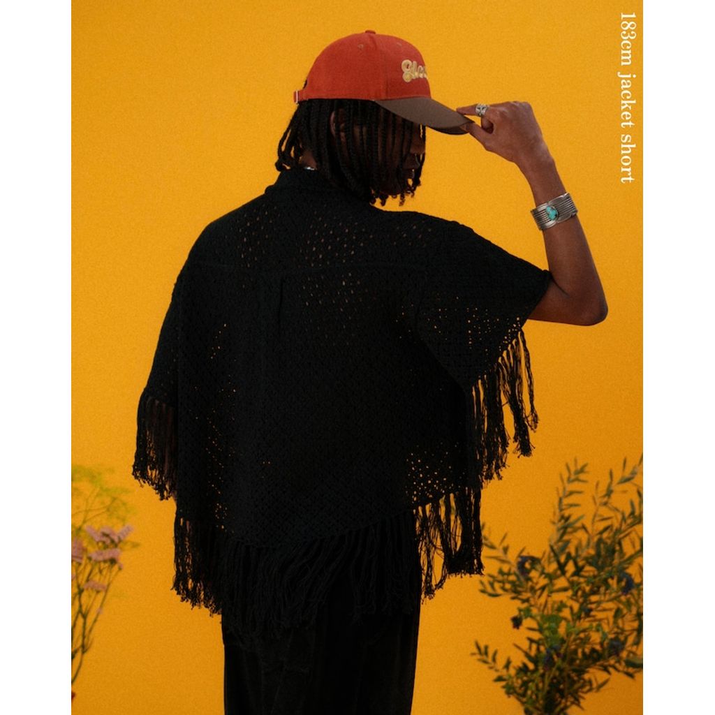 AMBERGLEAM Fringe Cotton Knit Shirt