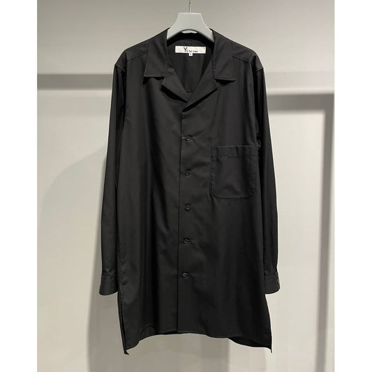 Y's for men 100/2 BROAD OPEN COLLAR SHIRT WITH LEFT CHEST POCKET