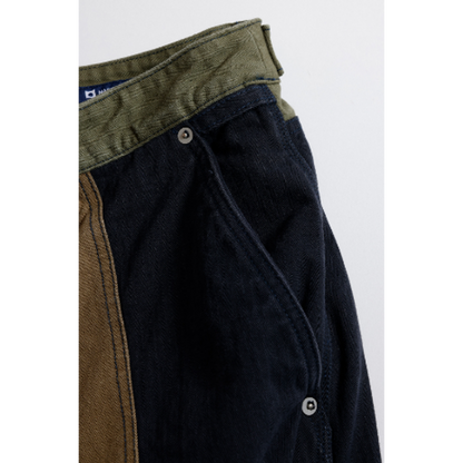 FDMTL FA26PN12C PATCHWORK DOUBLE KNEE PANTS RINSE