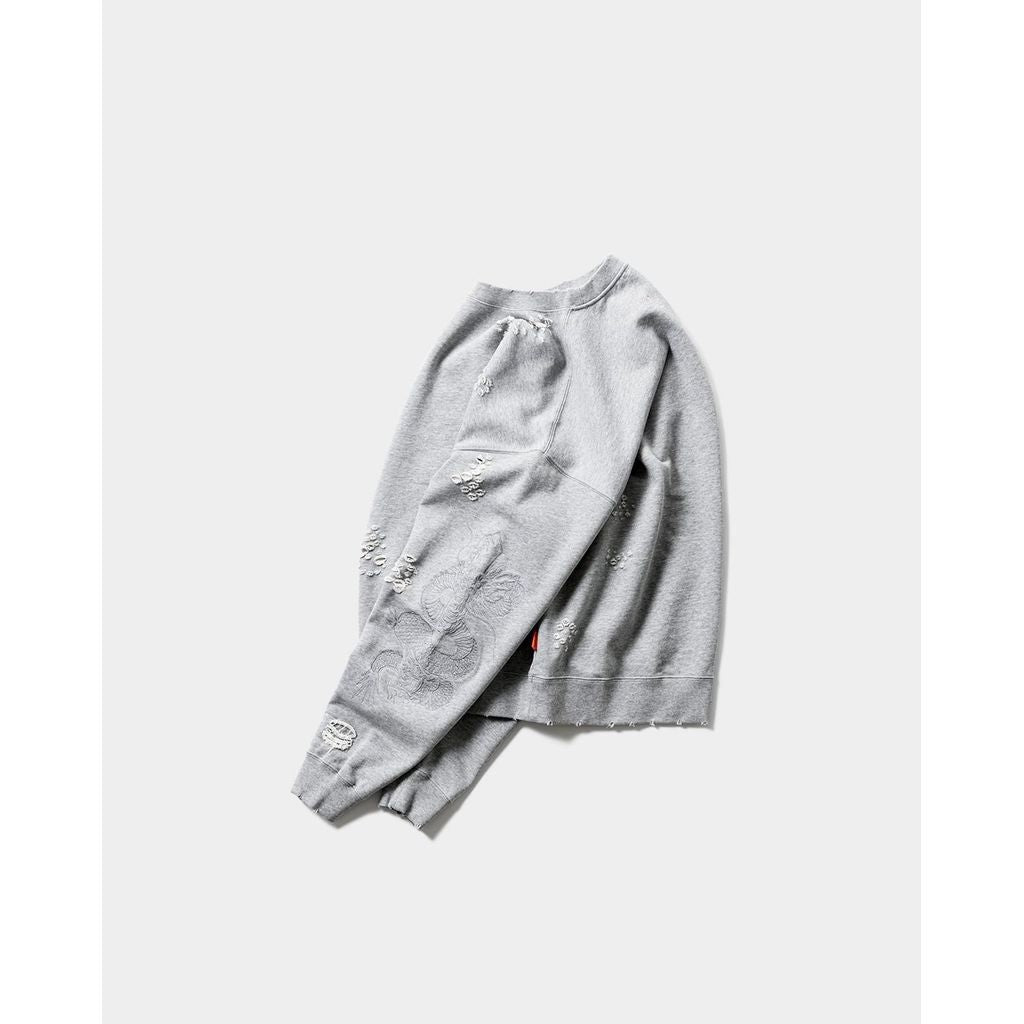 TIGHTBOOTH DAMAGE CREW SWEAT - TIGHTBOOTH x DELUXE