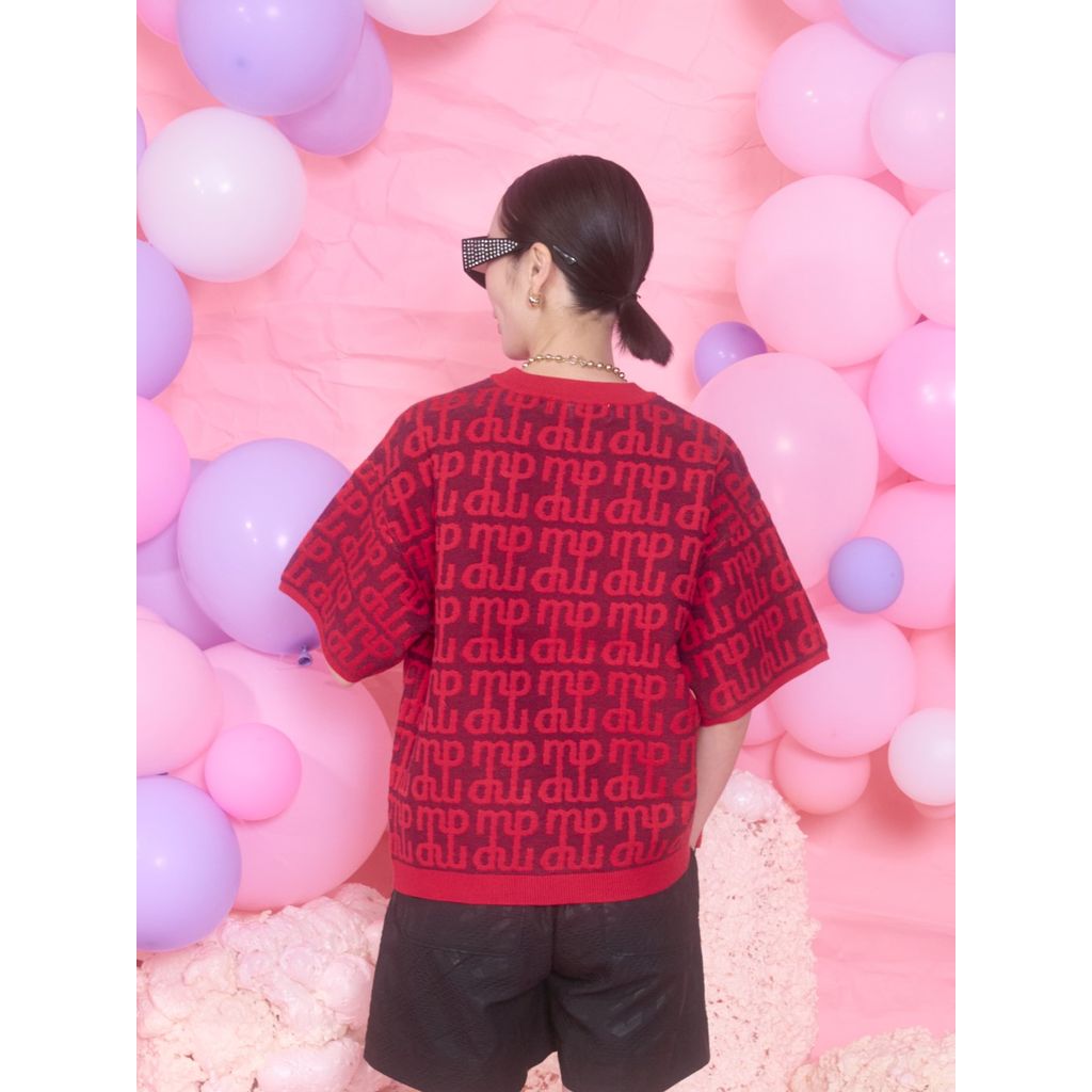 THOMAS MAGPIE Jacquard short sleeve knit