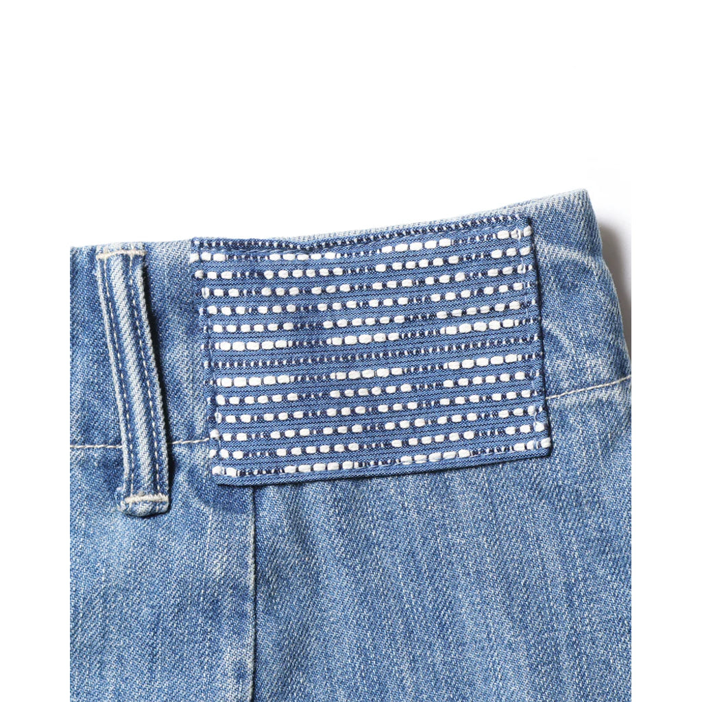 Liberaiders  DAMAGED DENIM SARROUEL PANTS