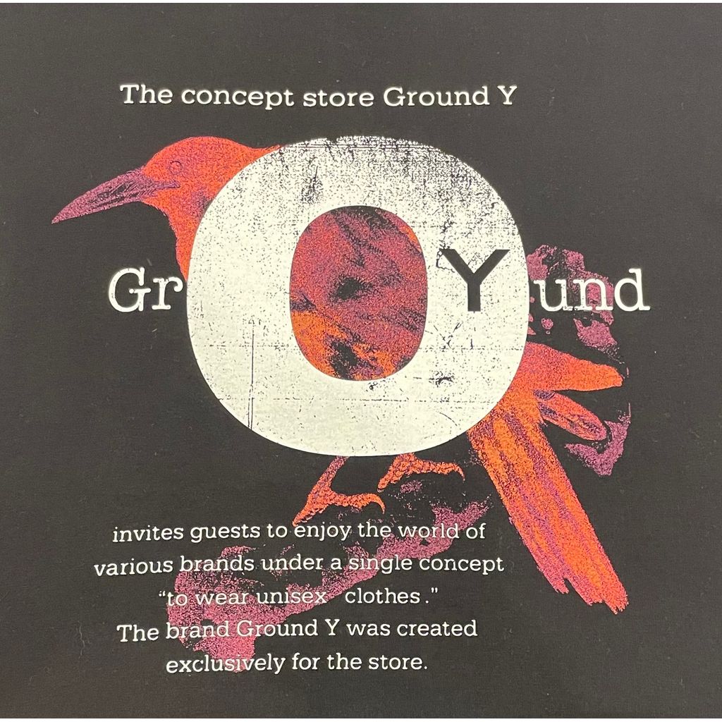 Ground Y COTTON JERSEY CROW T-SHIRT
