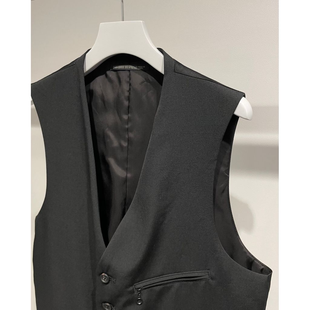 Y's for men WOOL GABARDINE ZIP POCKET VEST