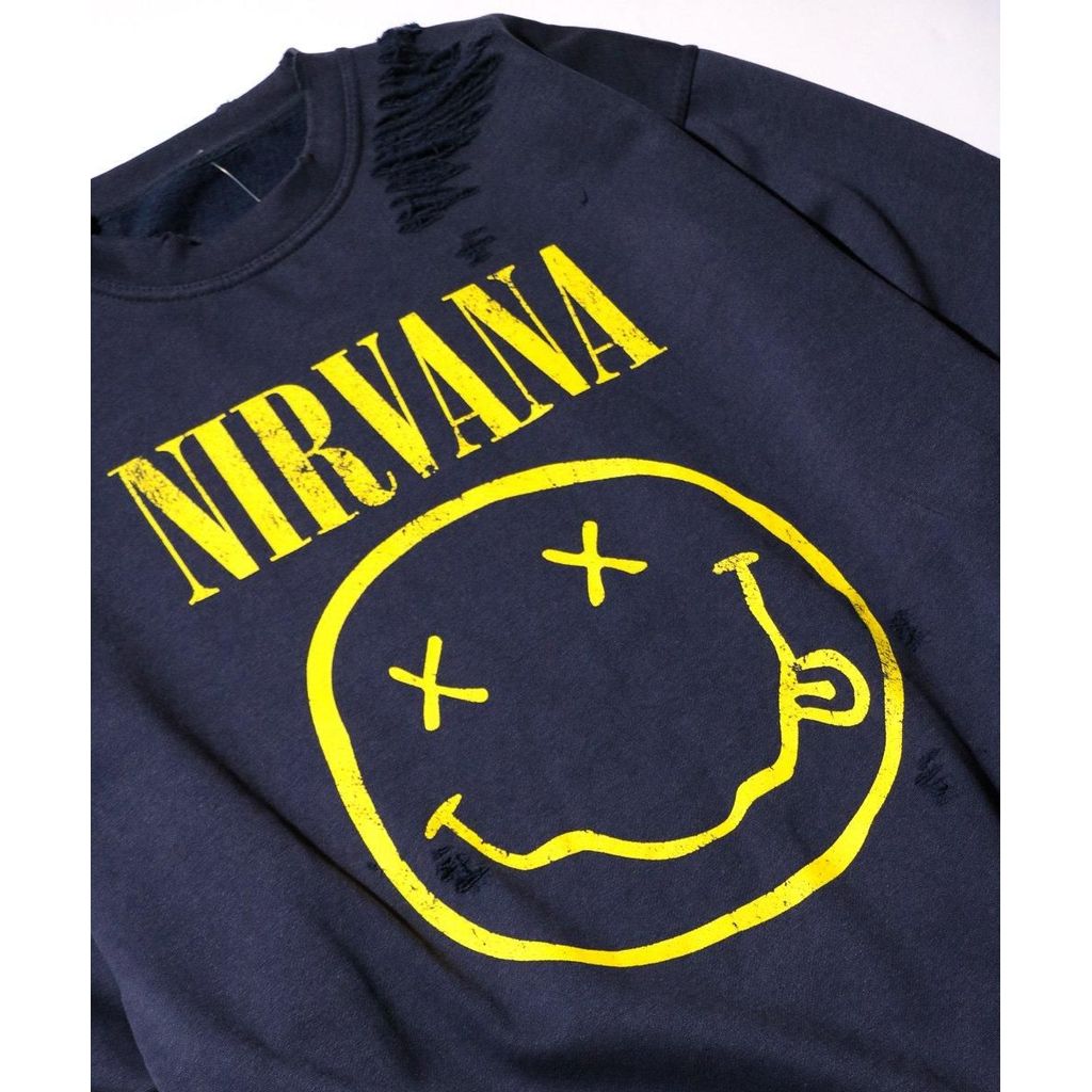 THRIFTY LOOK WORN-OUT BAND CREW SWEAT NIRVANA