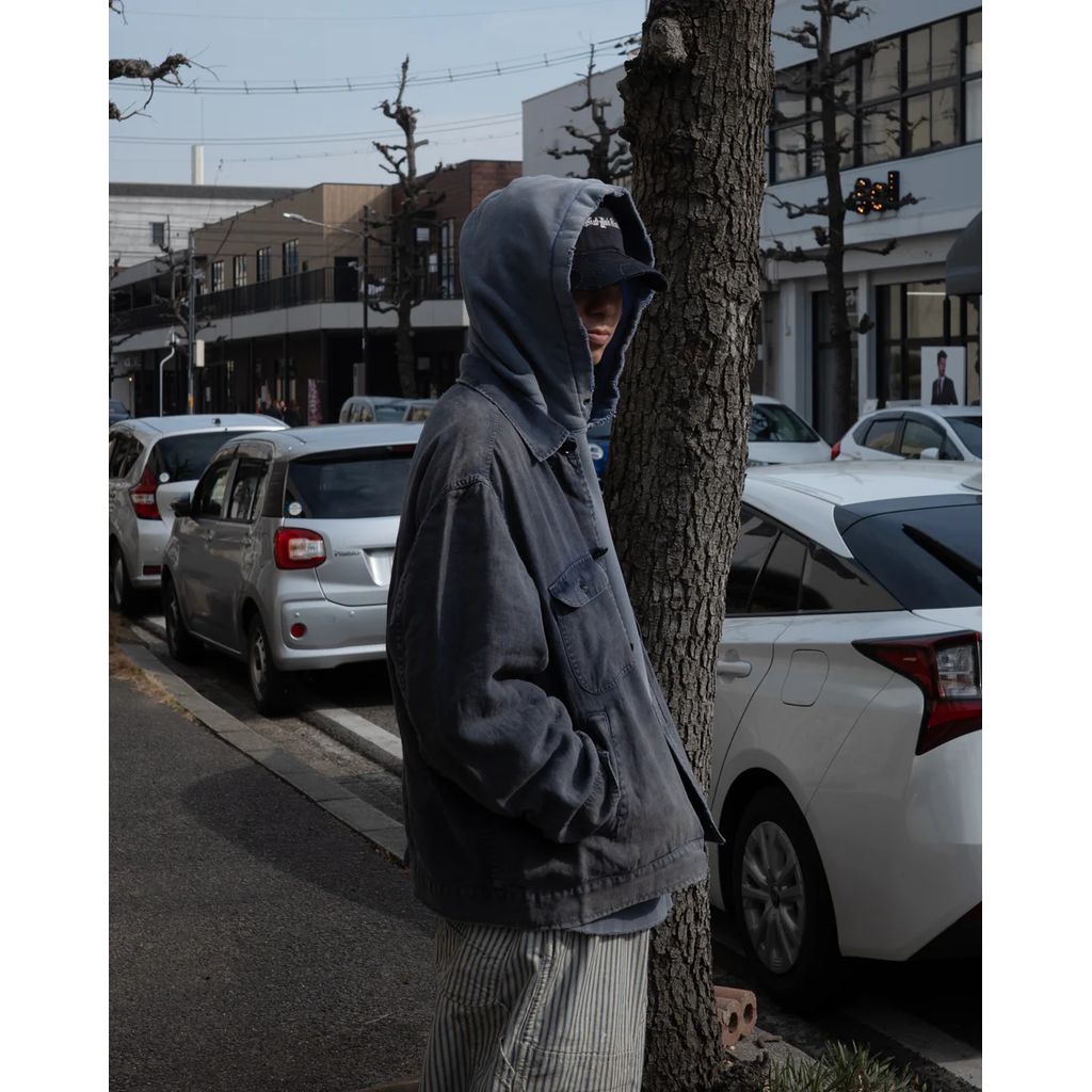 ANACHRONORM  FADED SULFUR DYED LINEN UTILITY JACKET
