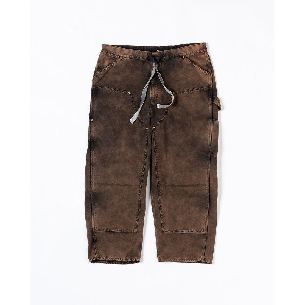 ANACHRONORM  AN329 SULFUR DYED DUCK PAINTER EASY PANTS BROWN BLACK