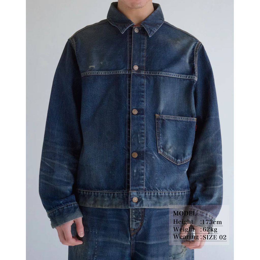 ANACHRONORM DAMAGED DENIM JACKET DARK INDIGO