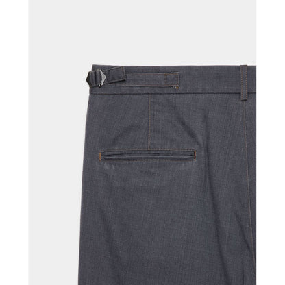 marka Washable 2/72 Wool Gabardine Pigment Print Two Tuck Baggy Trousers