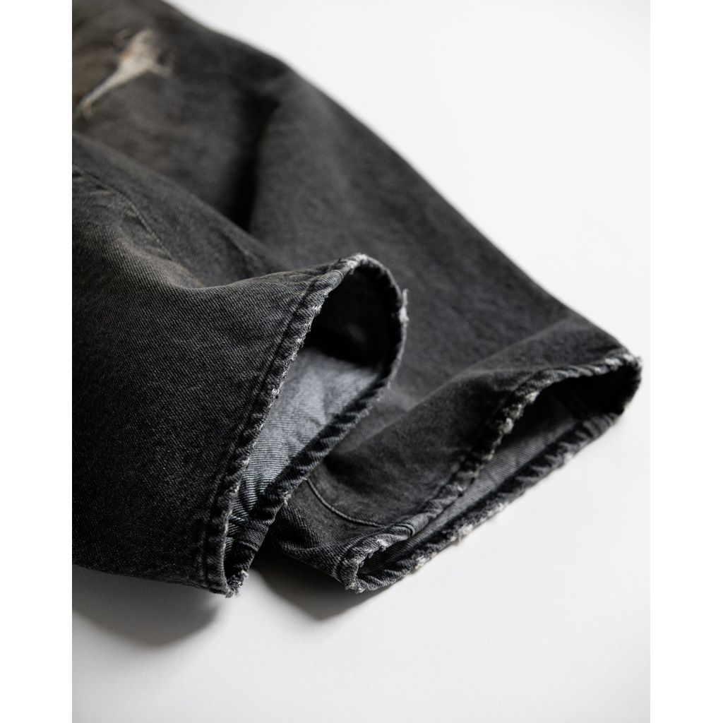 ANACHRONORM FRONT YORK REMAKED DENIM PANTS BLACK (REMAKE)