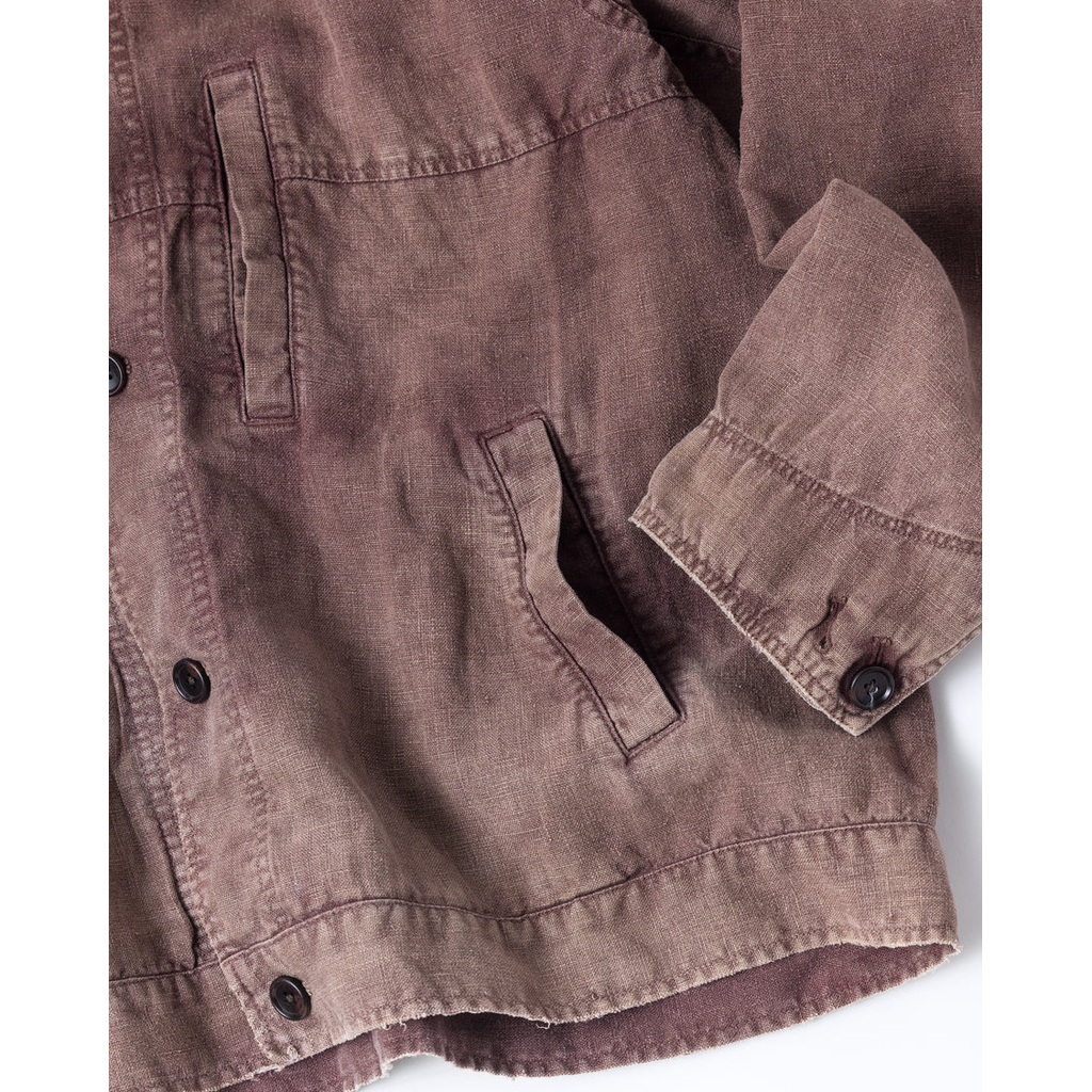 ANACHRONORM  FADED SULFUR DYED LINEN UTILITY JACKET