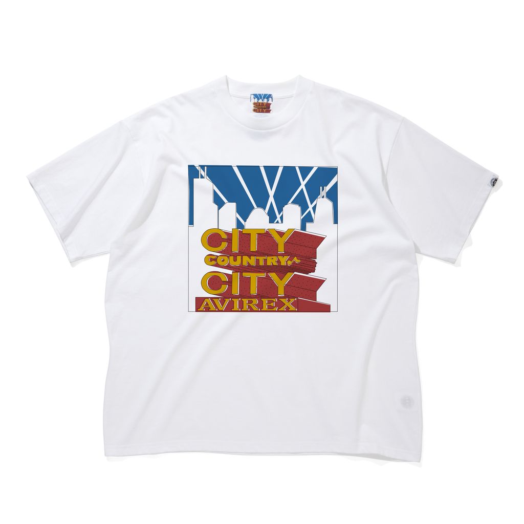 CITY COUNTRY CITY x AVIREX_ COTTON T-SHIRT