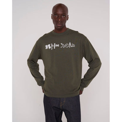 BRAIN DEAD  Earth Wisdom Long Sleeve Shirt - Dark Green