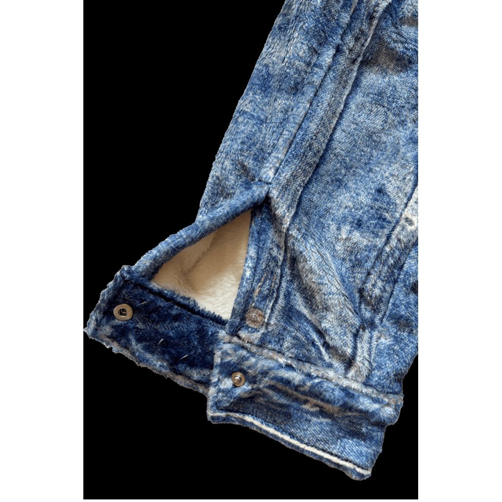 TALKING ABOUT THE ABSTRACTION DENIM PRINT FUR JKT