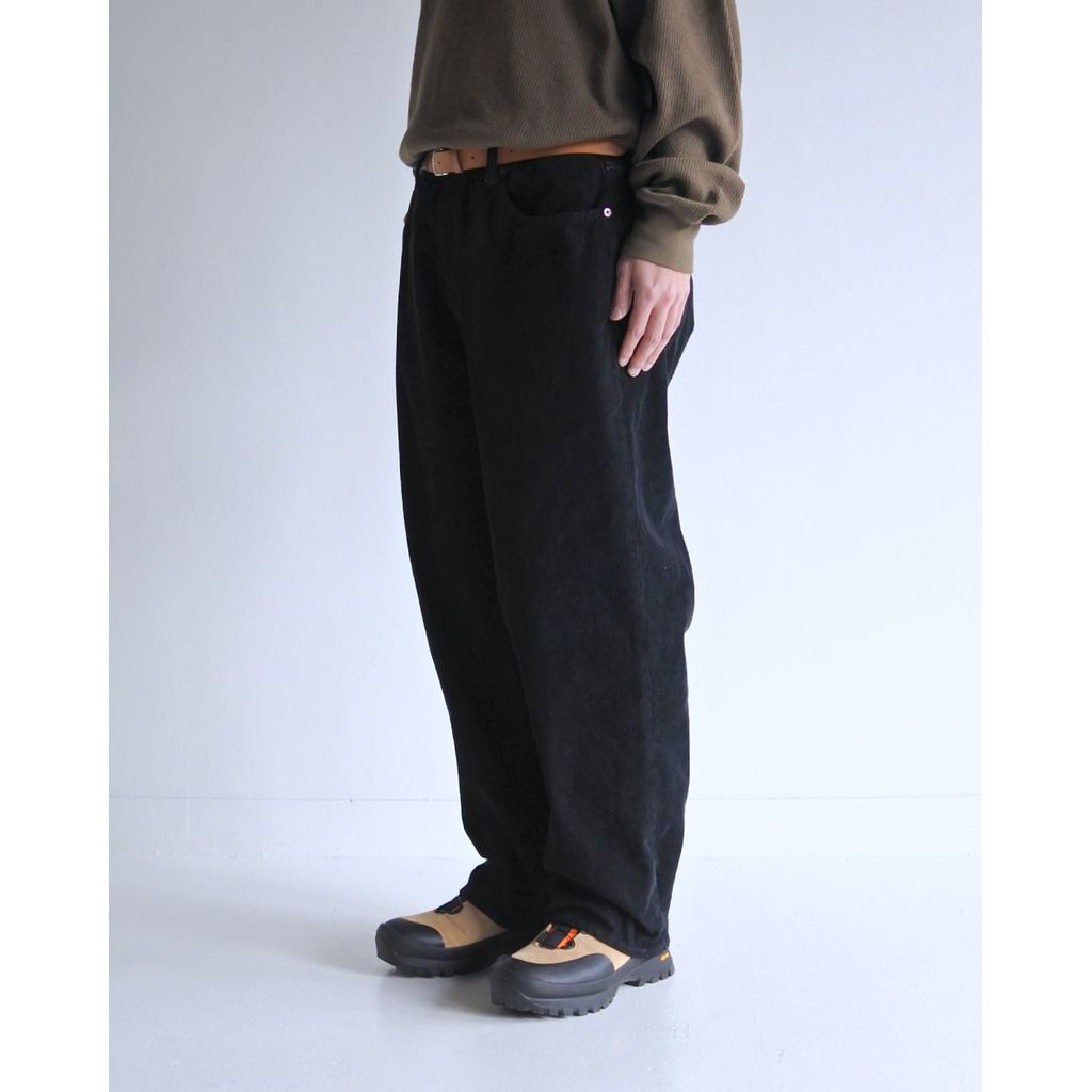 ANACHRONORM SULFUR DYED CORDUROY 5P WIDE PANTS SULFUR BLACK