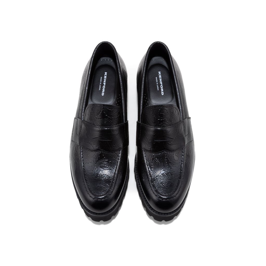 KENFORD MENS TANK SOLE LOAFERS / BLACK PAISLEY