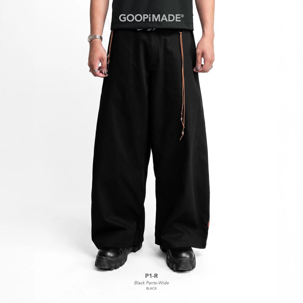 GOOPiMADE P1-R Black Pants-Wide