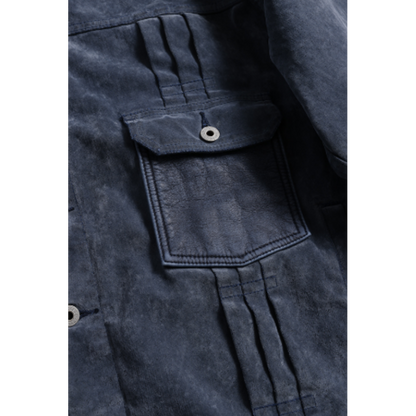 FDMTL FA26JK54U FLOCK LEATHER JACKET 3YR WASH