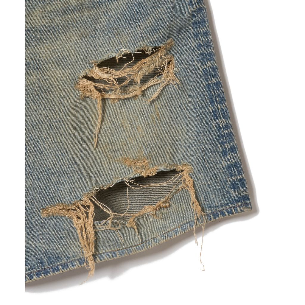 SUGARHILL  DAMAGED MODERN DENIM PANTS SHORTS