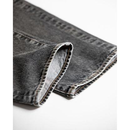 ANACHRONORM  REGULAR TAPERED WASHED 5P BLACK DENIM PANTS