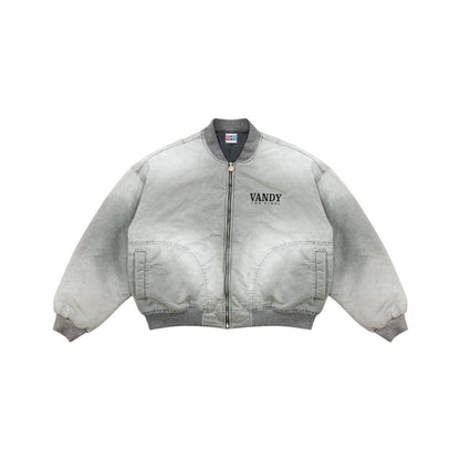 VANDY THE PINK Washed Vintage Bomber （WASHED HEATHER GREY）