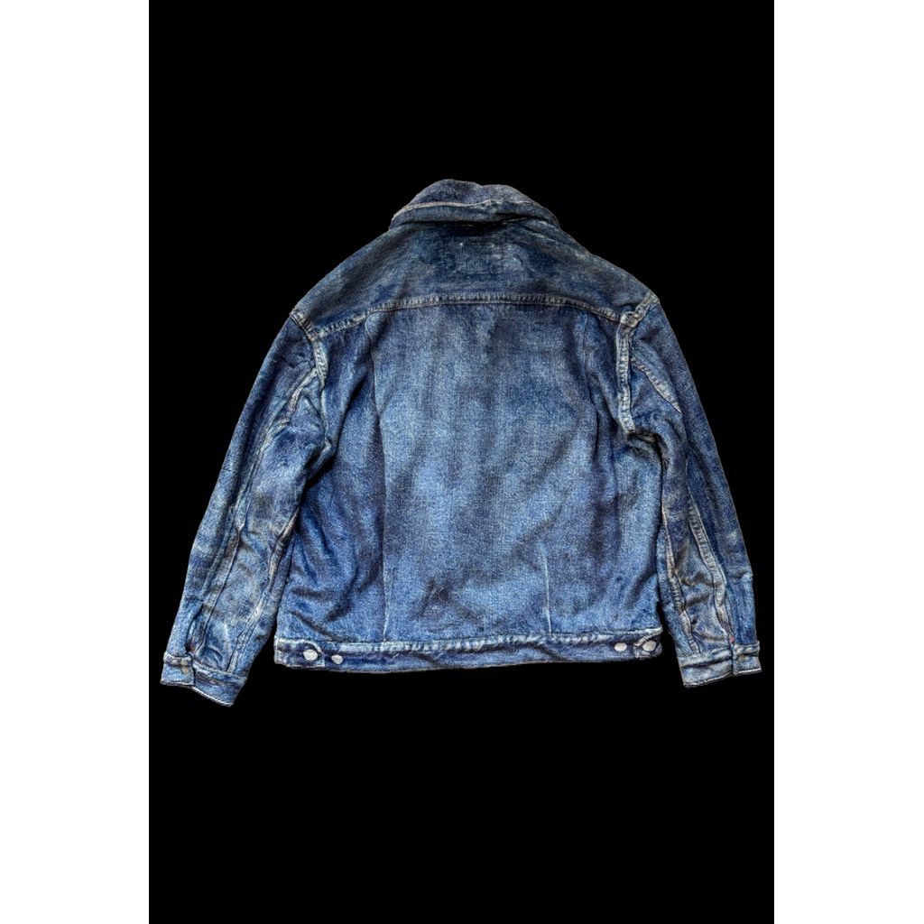 TALKING ABOUT THE ABSTRACTION DENIM PRINT FUR JKT