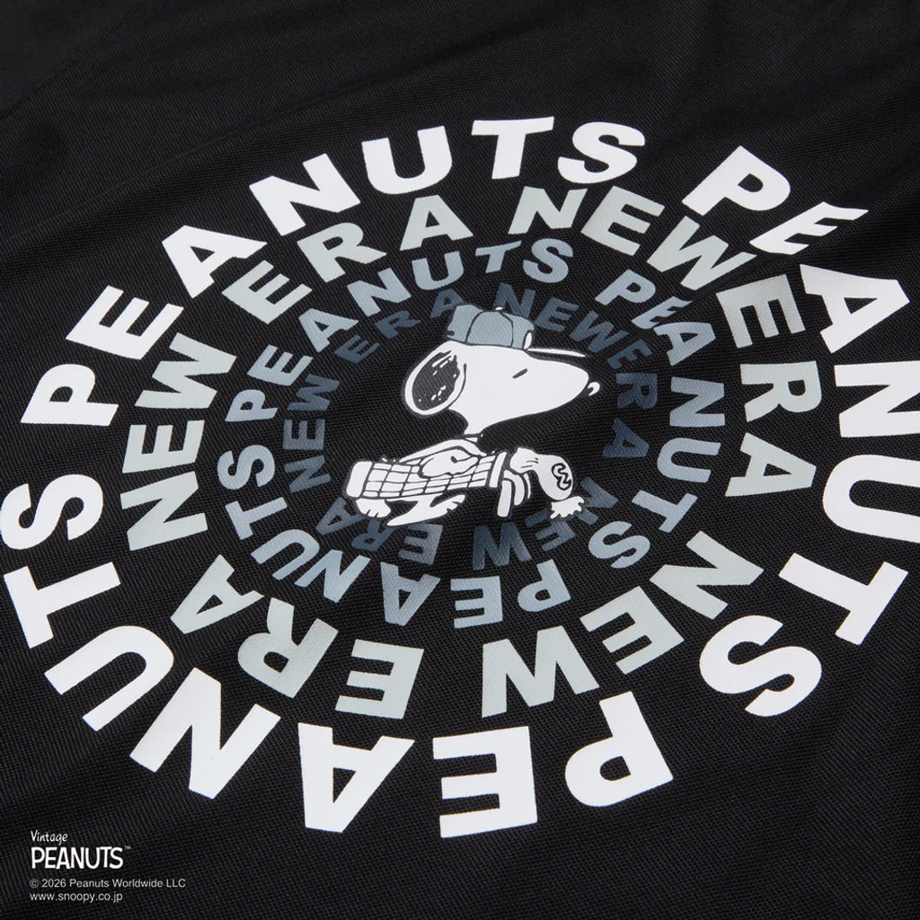 NEW ERA 半袖 ミッドネック Tシャツ Vintage PEANUTS ピーナッツ GOLF Circle ロゴ ブラック