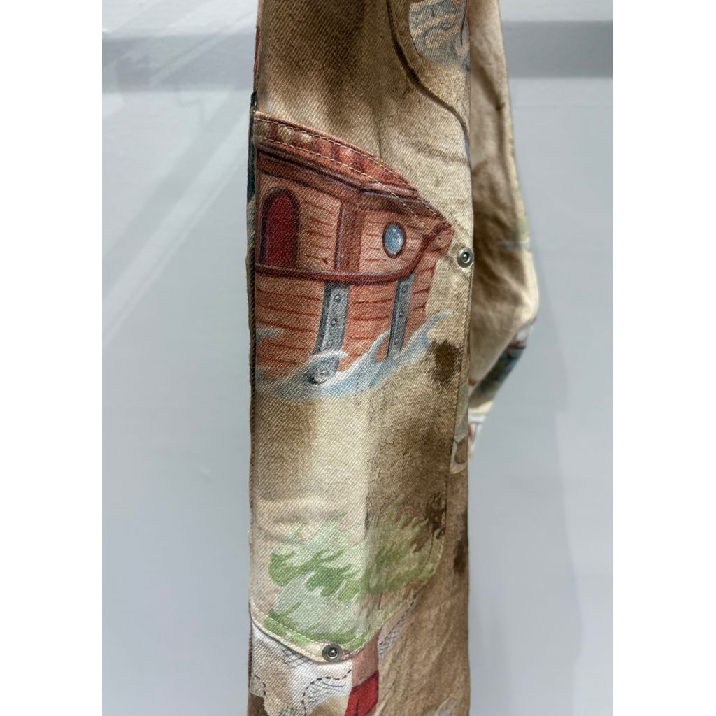 FAF NEW COMMUNE DART BAGGY DENIM (Print)