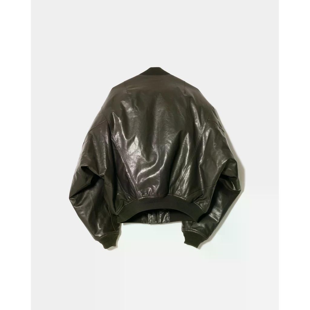 beautiful people light lamb leather fanshape MA-1blouson