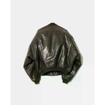 beautiful people light lamb leather fanshape MA-1blouson