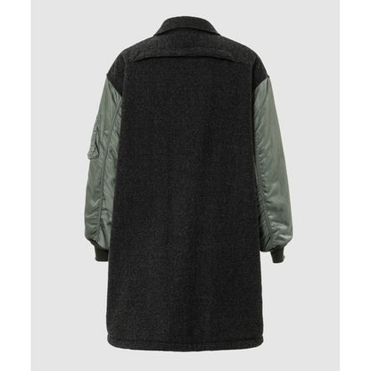 COMME des GARCONS HOMME WOOL 縮絨 × NYLON TWILL COAT（GRAY）