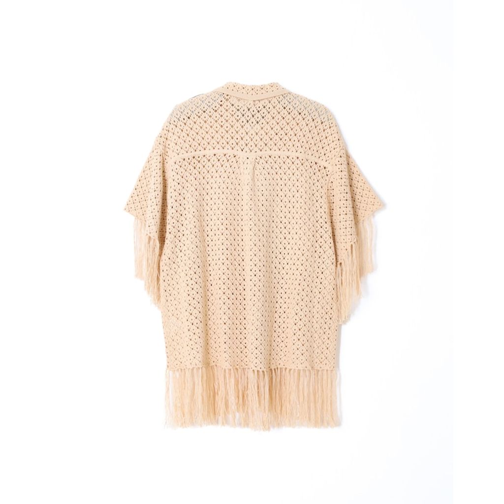AMBERGLEAM Fringe Cotton Knit Shirt