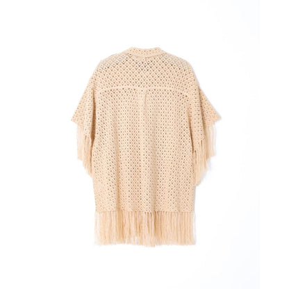 AMBERGLEAM Fringe Cotton Knit Shirt