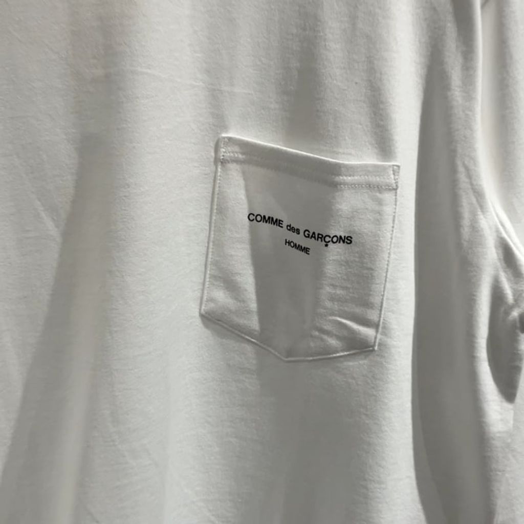 COMME des GARCONS HOMME COMME des GARCONS HOMME LOGO LONG SLEEVE TEE （WHITE）
