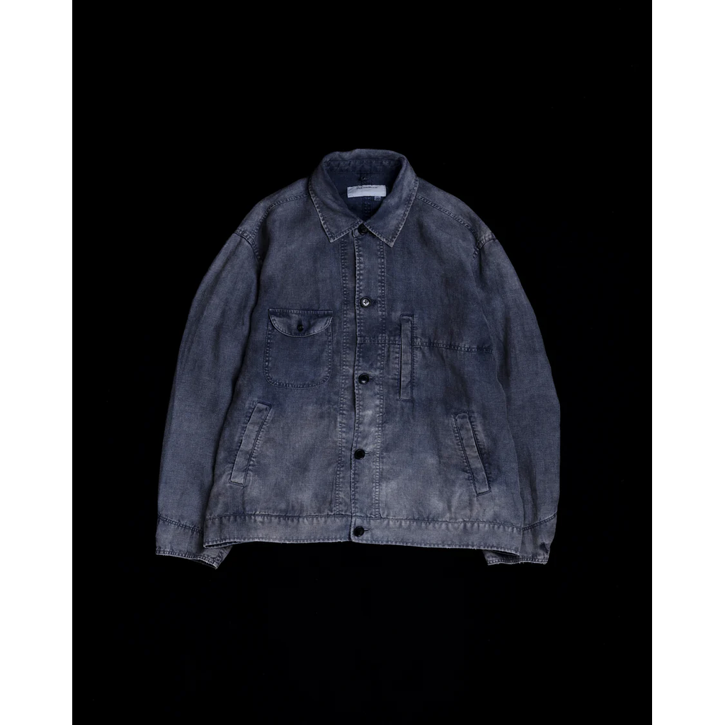 ANACHRONORM  FADED SULFUR DYED LINEN UTILITY JACKET