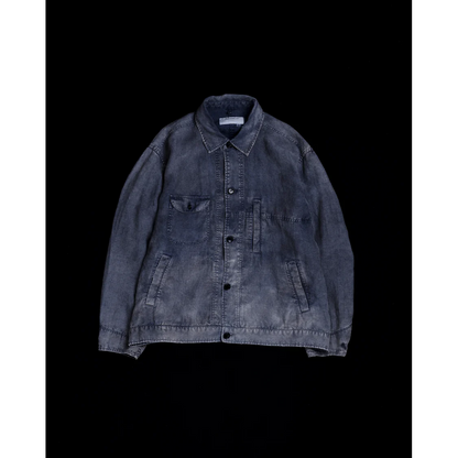 ANACHRONORM  FADED SULFUR DYED LINEN UTILITY JACKET