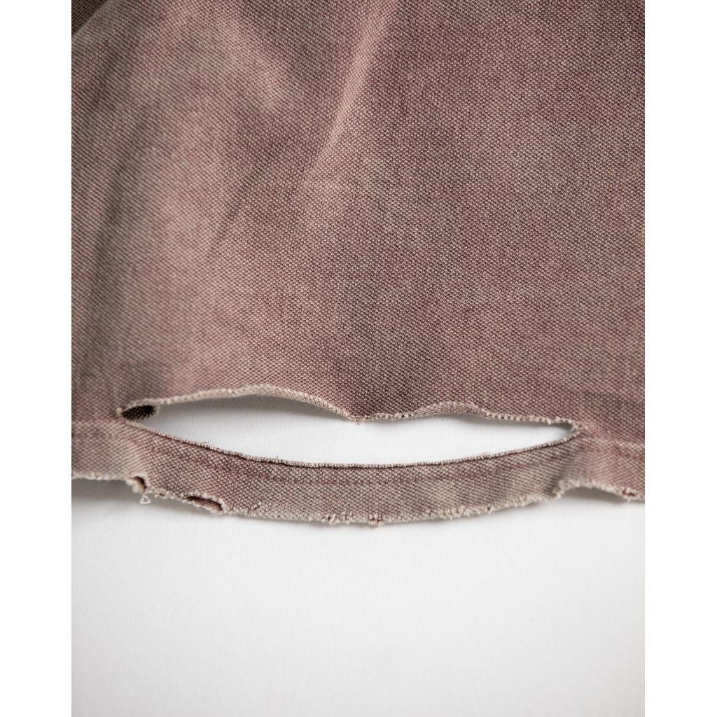 ANACHRONORM MOSS STITCH DAMAGED POCKET S/S T-S