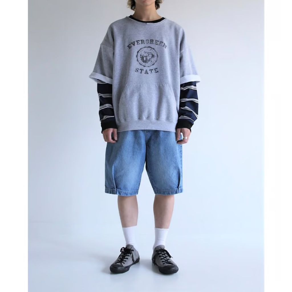 ANACHRONORM COLLEGE CUT-OFF S/S SWEAT