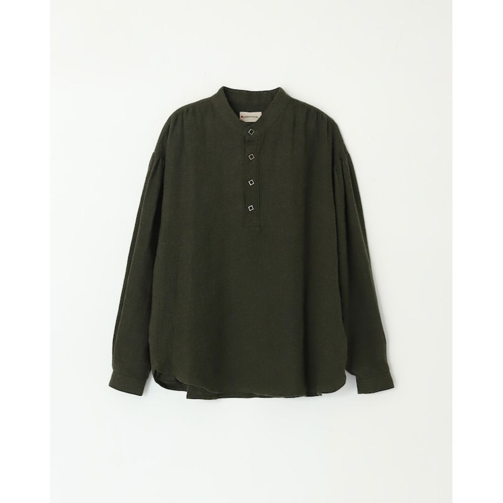 AMBERGLEAM Fabric Henley Blouse