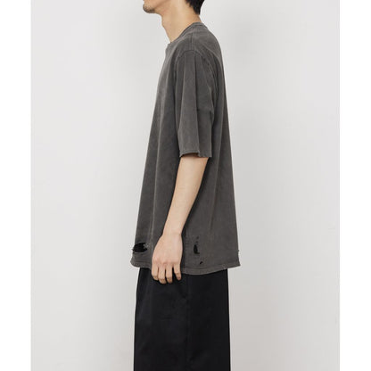 marka  40/2 ORGANIC COTTON KNIT CREW NECK DAMAGED TEE
