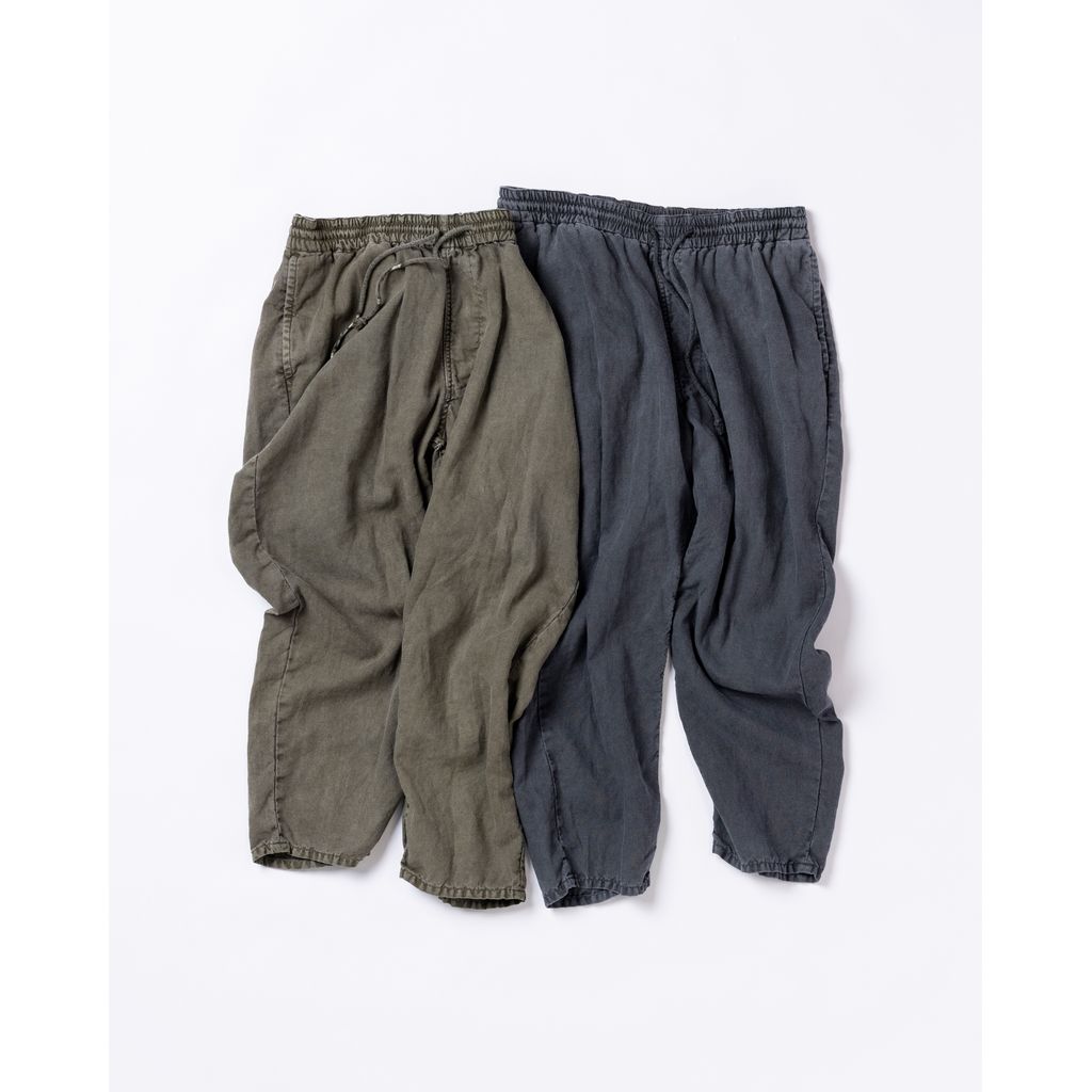 ANACHRONORM PIGMENT DYED LINEN TAPERED EASY PANTS