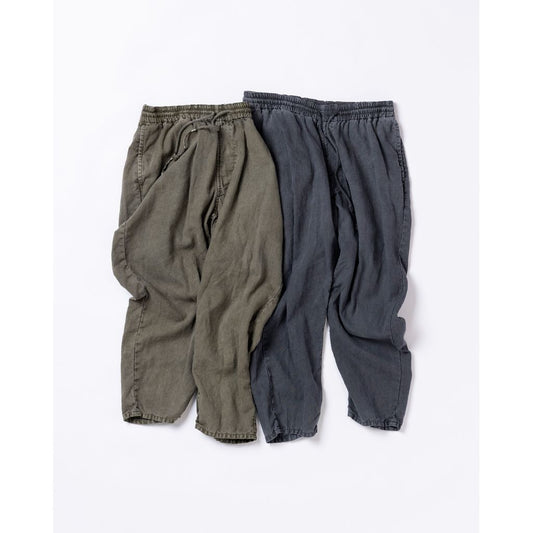 ANACHRONORM PIGMENT DYED LINEN TAPERED EASY PANTS